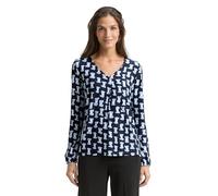 TOM TAILOR Maglietta a Maniche Lunghe da Donna, 39467 - Blue Brush Print, M