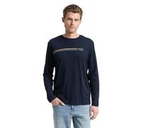TOM TAILOR Maglietta a Maniche Lunghe da Uomo, 10302 - Blu Scuro, XL