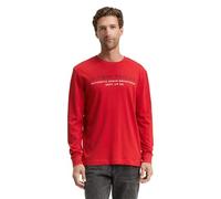 TOM TAILOR Maglietta a Maniche Lunghe da Uomo, 12830 - Samba Red, S