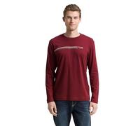 TOM TAILOR Maglietta a Maniche Lunghe da Uomo, Cabarnet 14155 - Cabarnet Rosso Bordeaux, XL