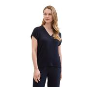 TOM TAILOR Maglietta Basic da Donna con Scollo a V, 10668 - Sky Captain Blue, L