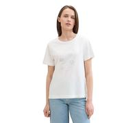 TOM TAILOR Maglietta Basic da Donna con Stampa, 10320 - Soft Clear White, XL