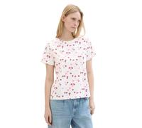 TOM TAILOR Maglietta Basic da Donna con Stampa, 35315 - Offwhite Pink Flower Design, L