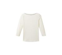 Tom Tailor Maglietta Basic da Donna con Maniche a 3/4, 10315-Whisper White, S