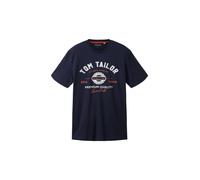 TOM TAILOR T-Shirt da con Stampa Logo Realizzata in Cotone, 10668-capitano del Cielo Blu, l Uomo