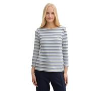 TOM TAILOR Maglietta da Donna, 37371 - Strisce Regolari, Colore: Blu/Verde, S