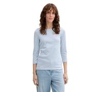 TOM TAILOR Maglietta da Donna, 37375 - Striscia Regolare Blu Flawless, L