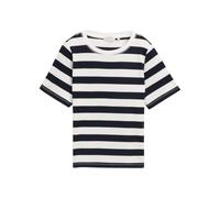 Tom Tailor Maglietta da Donna, 37734 - Strisce a Blocchi di Colore Blu Navy, L