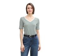 TOM TAILOR 1045563 T-Shirt, 37736-Strisce Regolari, Colore: Bianco Sporco, M Donna