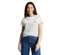 TOM TAILOR Maglietta da Donna con Motivo a Righe, 10330 - Dove White, 3XL