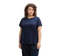 TOM TAILOR Maglietta da Donna Plussize Plus Size - in Mix di Materiali, 10360 - Real Navy Blue, 54