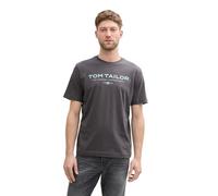 TOM TAILOR Maglietta da Uomo, 10899 - Tarmac, Colore: Grigio, L