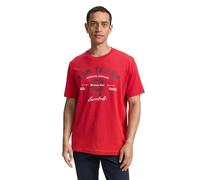 TOM TAILOR Maglietta da Uomo, 12830 - Samba Red, S