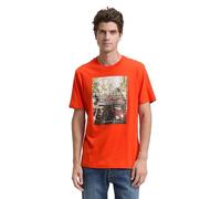 TOM TAILOR Maglietta da Uomo, 12913 - Tango Orange, L