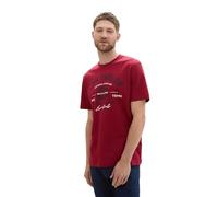 TOM TAILOR 1037735 T-Shirt, 35930-Deep Red, L Uomo