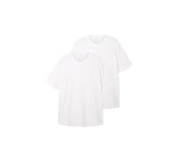 TOM TAILOR Maglietta da Uomo Plussize con Scollo Rotondo in Cotone, 20000-bianco, 5XL