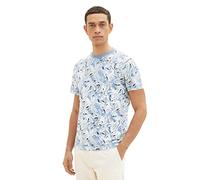TOM TAILOR Maglietta, Uomo, Blu (Blue Offwhite Big Leaf Design 31274), XXL