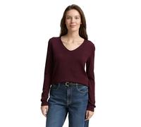 TOM TAILOR Maglione Basic da Donna con Scollo a V, 16427 - Bordeaux Red, M