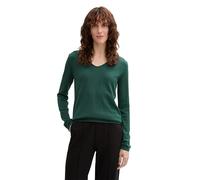 TOM TAILOR Maglione Basic da Donna con Scollo a V, 30024 Explorer Green, XL