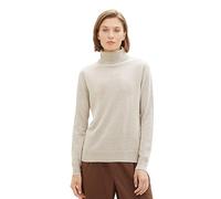 TOM TAILOR Maglione Collo Alto Maglia Dolcevita Basic da Donna, 32398-nuvole Grigio Melange, XXL