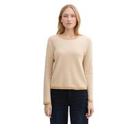TOM TAILOR Maglione da Donna in Cotone, 37527 - Beige Ecru Bubble Knit Design, XL