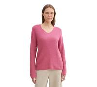 TOM TAILOR Maglione da Donna RIPP con Scollo a V, 35895 - Velluto Rosa Melange, L