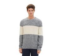TOM TAILOR Maglione da Uomo, 32725 - Beige Navy Multi Structure, XL