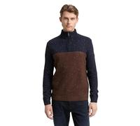 TOM TAILOR Maglione da Uomo, 39361 - Blocco di Colore Marrone Navy, L