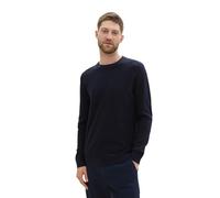 TOM TAILOR Maglione da Uomo Basic in Cotone, 13160 - Navy mélange, XL