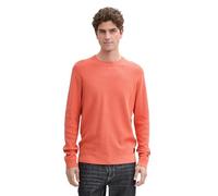 TOM TAILOR Maglione da Uomo Basic in Cotone, 37099 - Coral Red Melange, XL