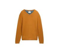TOM TAILOR Maglione da Uomo con Scollo a V, 37091 - Peanut Brown Dark Melange, XL