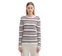 Tom Tailor Maglione Donna 1016350, Red Green Knit Stripe Design 36570, M