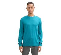 TOM TAILOR Maglione Pullover Uomo, 37094 - Blu Turchese Melange, L