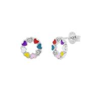 TOM TAILOR - Orecchini da bambina in argento 925, con zirconia cubica, orecchini a forma di cuore, TT-E0043