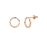 TOM TAILOR - Orecchini da Donna in Argento 925 - Placcato Oro rosa/Dorato - con Zircone - Orecchino a Perno a Cerchio - TT-E0034