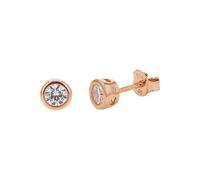TOM TAILOR - Orecchini da Donna in Argento 925 - Placcato Oro rosa/Dorato - con Zircone - Orecchino a Perno a Cerchio - TT-E0029