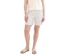 TOM TAILOR Pantaloncini Chino da Donna, 35729 - Delicate Beige White Stripe, 36