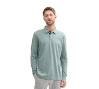 TOM TAILOR 1043278 Polo Basic piqué a Maniche Lunghe, 27475 - Grey Mint, S Uomo