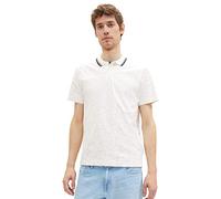 TOM TAILOR Polo da Uomo 1036441 31835-White Broken Structure Design, XL, 31835 - White Broken Structure Design, XL