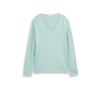 Tom Tailor Front Logo Coin V Neck Sweater Verde,Blu XL Donna