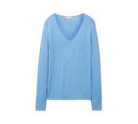 Tom Tailor Front Logo Coin V Neck Sweater Blu L Donna