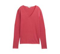 Tom Tailor Front Logo Coin V Neck Sweater Rosso S Donna