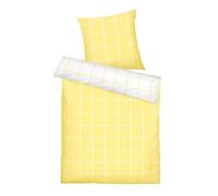 TOM TAILOR Renforcé-Bettwäsche, 70x90 cm + 140x200 cm, 100% Baumwolle/Renforcé, mit Wendemotiv und farbigem Markenreißverschluss, LARGE CHECK Gelb, Weiß (Light Lemon, Crisp White)