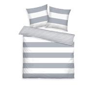TOM TAILOR Renforcé biancheria da letto, 2 * 80x80 cm + 200x220 cm, 100% cotone/renforcé, con motivo reversibile e cerniera con marchio, SIENA bianco, grigio
