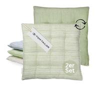 TOM TAILOR Set di 2 cuscini per sedia, 40 x 40 cm, colore verde, comodi cuscini per sala da pranzo e cucina, lavabili fino a 30 °C, Öko-Tex, per mobili da giardino, panche, sedie da ufficio e