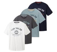 Tom Tailor T-Shirt Uomo 4er Pack Logo Tee Girocollo Regular Fit