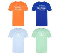 Tom Tailor T-Shirt Uomo Cotone Regular Fit 4er Pacco Set Girocollo Manica Corta