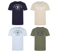 Tom Tailor T-Shirt Uomo Cotone Regular Fit 4er Pacco Set Girocollo Manica Corta