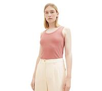TOM TAILOR Piano Base Coste Top Basic da Donna con Struttura a Costine, 32224-rosa appassita, XXL