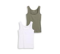 TOM TAILOR Top Basic da Donna in Confezione Doppia, 39004 - Cloudy Green, L
